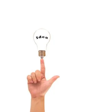 Light bulb in hand, idea concept Stock Photos