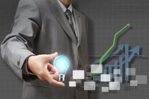 Light bulb in hand Stock Illustration