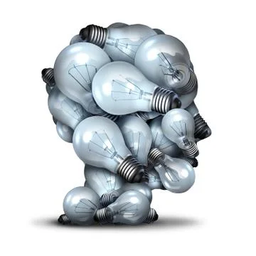 Light Bulb Head Stock Illustration