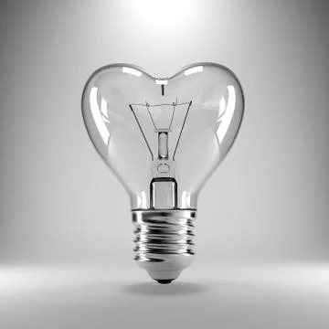 Light bulb - heart Stock Illustration