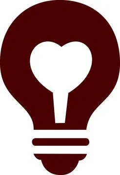 Light bulb with heart shape icon Stock Illustration