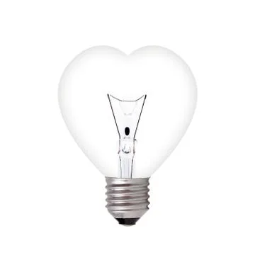 Light bulb in heart shape Stock Photos