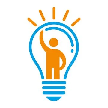 Light Bulb Human Idea Creativity Logo Design Innovation Vector Template Icon Illustrazione stock