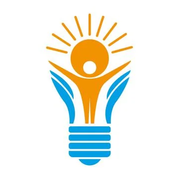 Light Bulb Human vector Logo Design Idea Innovation Icon Stock Illustration