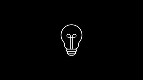 Light bulb icon animated outline icon with Backgrond. Stock Footage 303031555