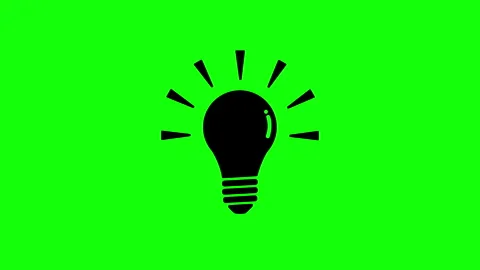 Light bulb icon animation on green background. Stock Footage 346617022