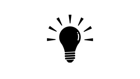 Light bulb icon animation on white background. Stock Footage 346600553