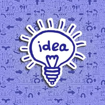 Light bulb icon on arrow filled background Stock Illustration