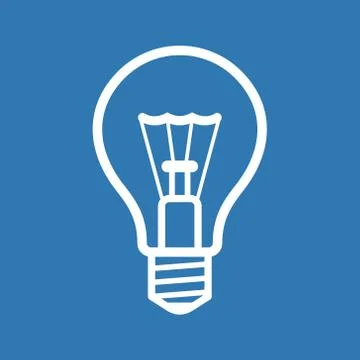 Light Bulb Icon on Blue Background. Vector Иллюстрация