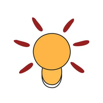 Light bulb icon in cartoon flat style Stock Illustration