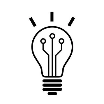 Light bulb icon, circuit board design, tech and science Stock-Illustration