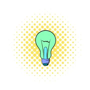 Light bulb icon in comics style Stock Illustration