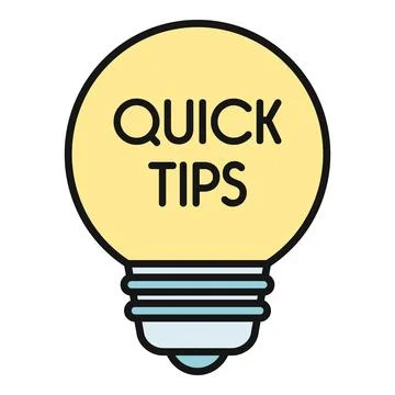 Light bulb icon displaying quick tips for ideas Stock Illustration