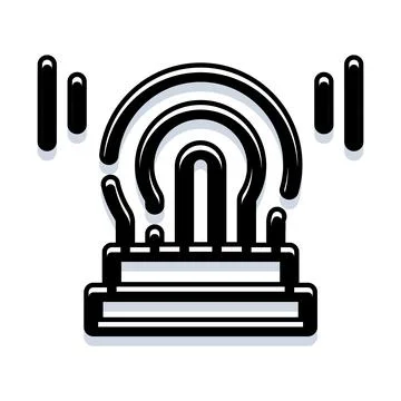Light bulb icon emitting wireless signal waves Stock Illustration