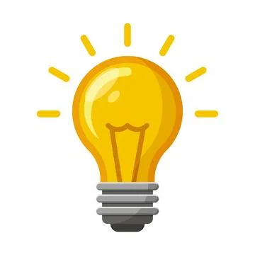 Light bulb icon in flat colorful style. Lightbulb vector illustration on is.. Illustrazione stock