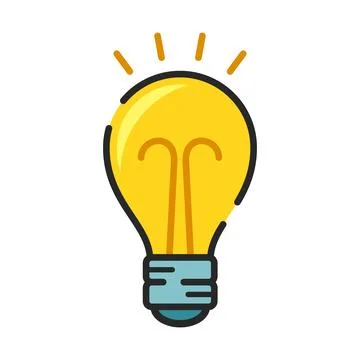 Light bulb icon in flat colorful style. Lightbulb vector illustration on is.. Illustration