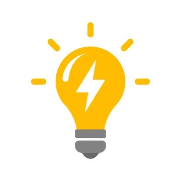 Light bulb icon in flat colorful style. Lightbulb vector illustration on is.. Illustrazione stock