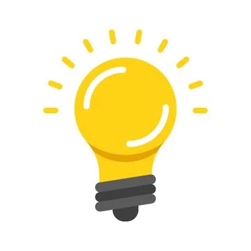 Light bulb icon in flat colorful style. Lightbulb vector illustration on is.. Illustrazione stock