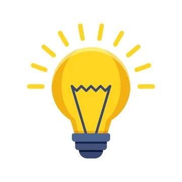 Light bulb icon in flat colorful style. Lightbulb vector illustration on is.. Illustrazione stock