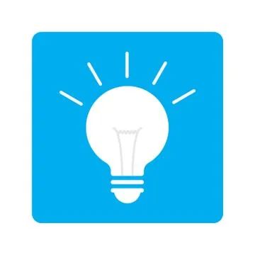 Light bulb icon in flat design. Creative idea in light bulb shape. Vector ill Stock Illustration