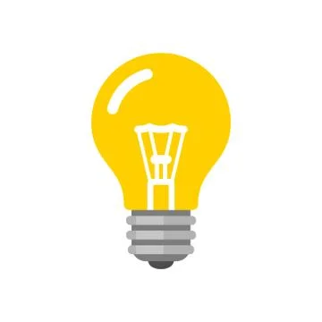 Light Bulb Icon. Flat Style Vector 库存插图