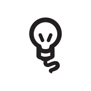 Light Bulb Icon In Flat Style Vector For App, UI, Websites. Black Icon Vector Stock Illustration