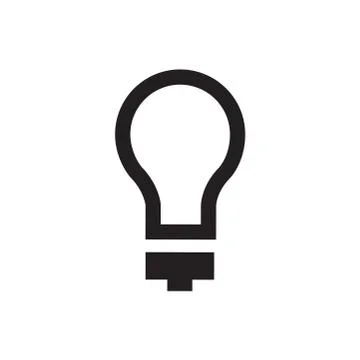 Light Bulb Icon In Flat Style Vector For App, UI, Websites. Black Icon Vector Stock Illustration