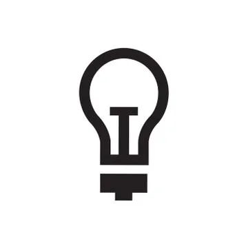 Light Bulb Icon In Flat Style Vector For App, UI, Websites. Black Icon Vector Stock Illustration