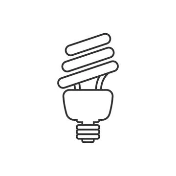Light bulb icon in flat style. Lightbulb vector illustration on white isolate Stock Illustration