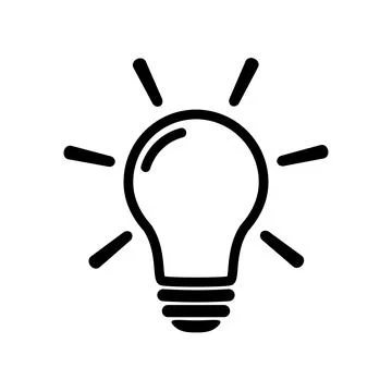 Light bulb icon in flat style. Lighting lamp Stock Illustration