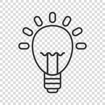 Light bulb icon in flat style. Lightbulb vector illustration on white isolate Stock Illustration