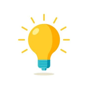 Light bulb icon in flat style. Lamp vector illustration on isolated backgro.. Stock Illustration