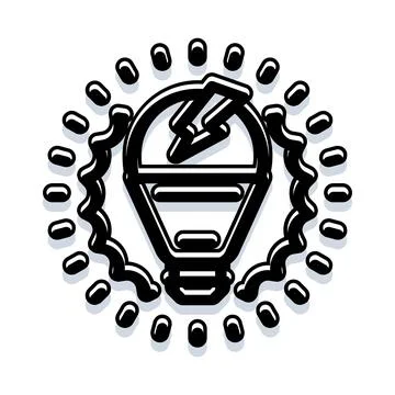 Light bulb icon generating power and new ideas 스톡 일러스트