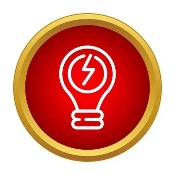 Light bulb icon generating power and idea Stock Illustration