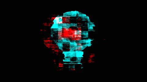 Light bulb icon on glitch old screen display animation. Retro, colorful  video f Stock Footage 146710458