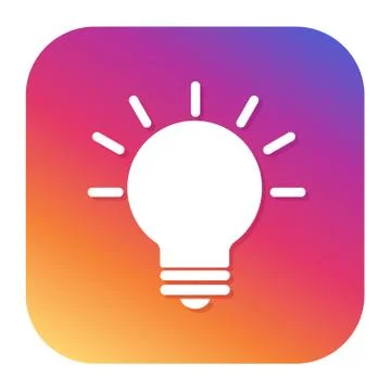 Light bulb icon with hipster button. Idea button. Lamp symbol. Stock Illustration