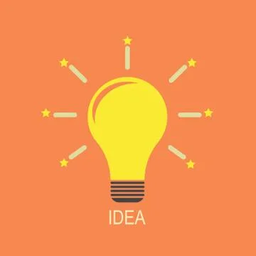 Light bulb icon. Idea flat vector Stock Illustration