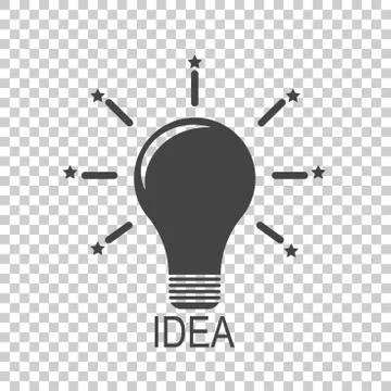 Light bulb icon. Idea flat vector Illustrazione stock