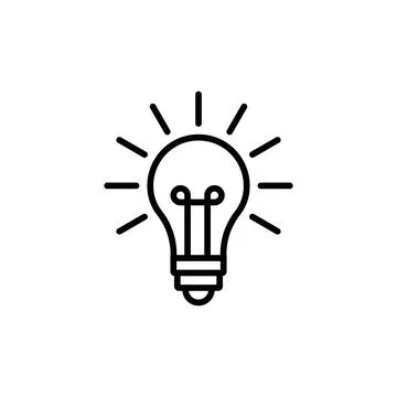 Light Bulb Icon Ideal for Ideas and Innovation Illustrazione stock