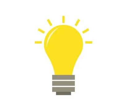 Light bulb icon illustrated in vector on white background Stock Illustration