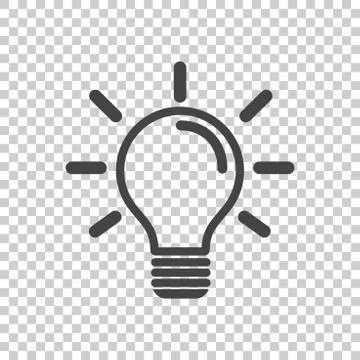 Light bulb icon in isolated background. Idea flat vector illustration. Icons  Stock Illustration