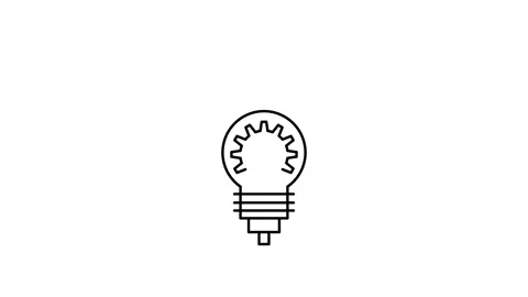 Light Bulb icon isolated on white background. HD Video motion graphic animati Stock Footage 307421097