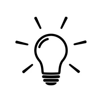 Light bulb icon isolated on white. Vector sign Stock Illustration
