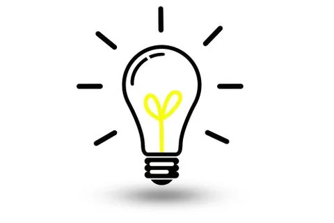 Light bulb icon isolated on white background, signs of exit, exit, ideas Stock Illustration
