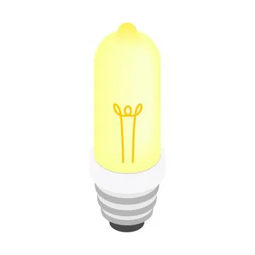 Light bulb icon, isometric 3d style Stock Illustration