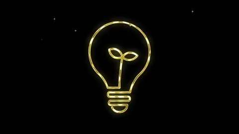 Light Bulb Icon in Leaf, save energy symbol, animated plant icon in bulb, e.. Stock Footage 320509717