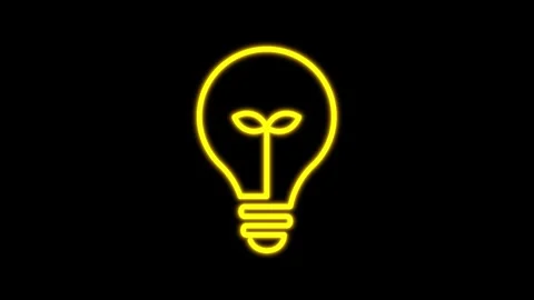Light Bulb Icon in Leaf symbol save energy icon animated plant in bulb icon.. Stock Footage 320509718