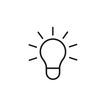 Light bulb icon. Line, solid and filled outline colorful version. Stock Illustration