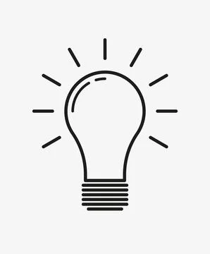 Light bulb icon outline vector on white background Stock Illustration
