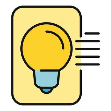 Light bulb icon representing new idea or solution Stock Illustration